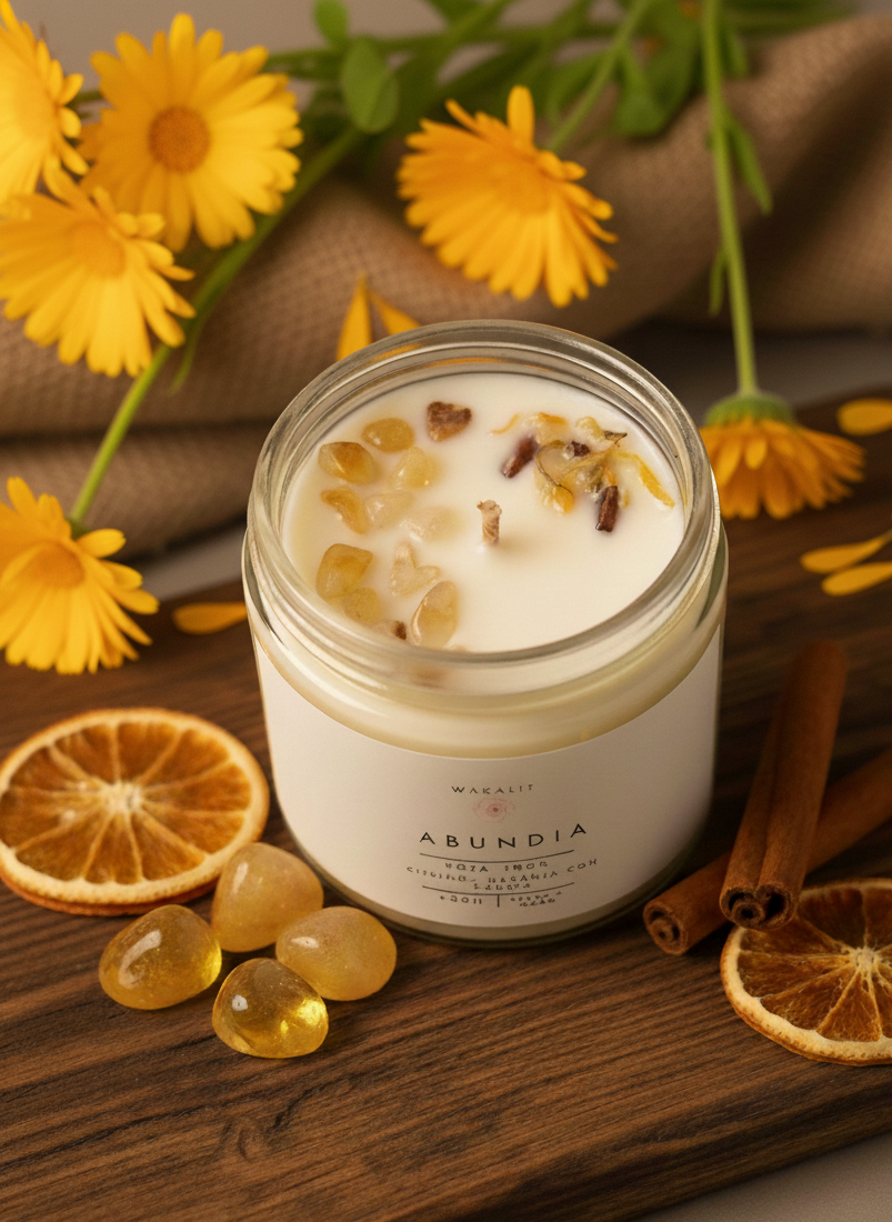 Vela Abundia Soja 100% ECO (Citrino + naranja con canela)