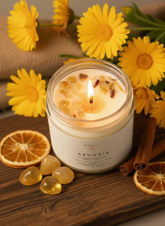 Vela Abundia Soja 100% ECO (Citrino + naranja con canela)